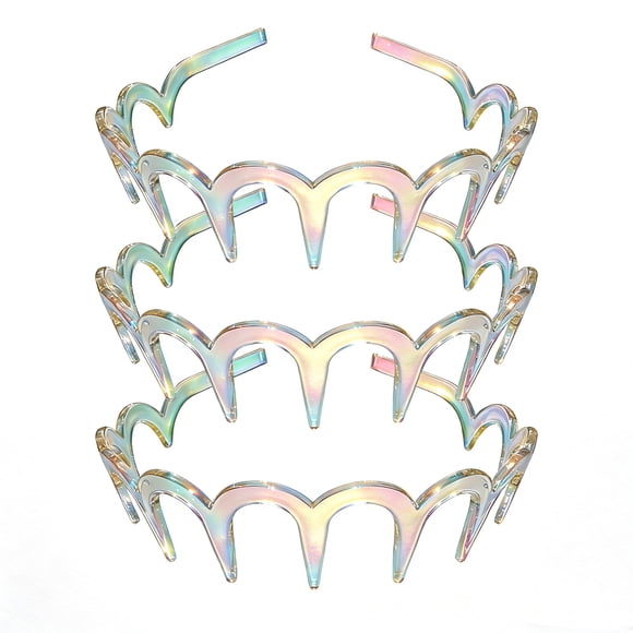 3PCS Zig Zag Pearlescent Clear U Shape Fashion Tooth Hair Comb Headbands for Women