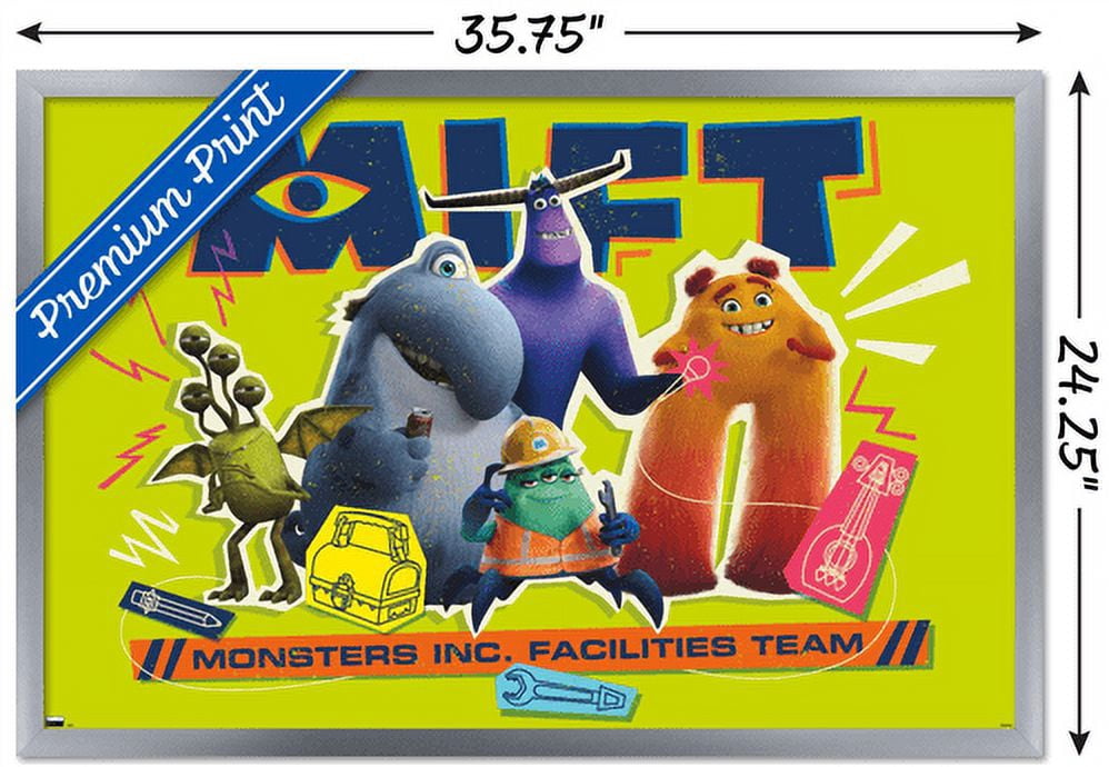 Disney Monsters at Work - Facilities Team Wall Poster, 22.375" x 34", Framed