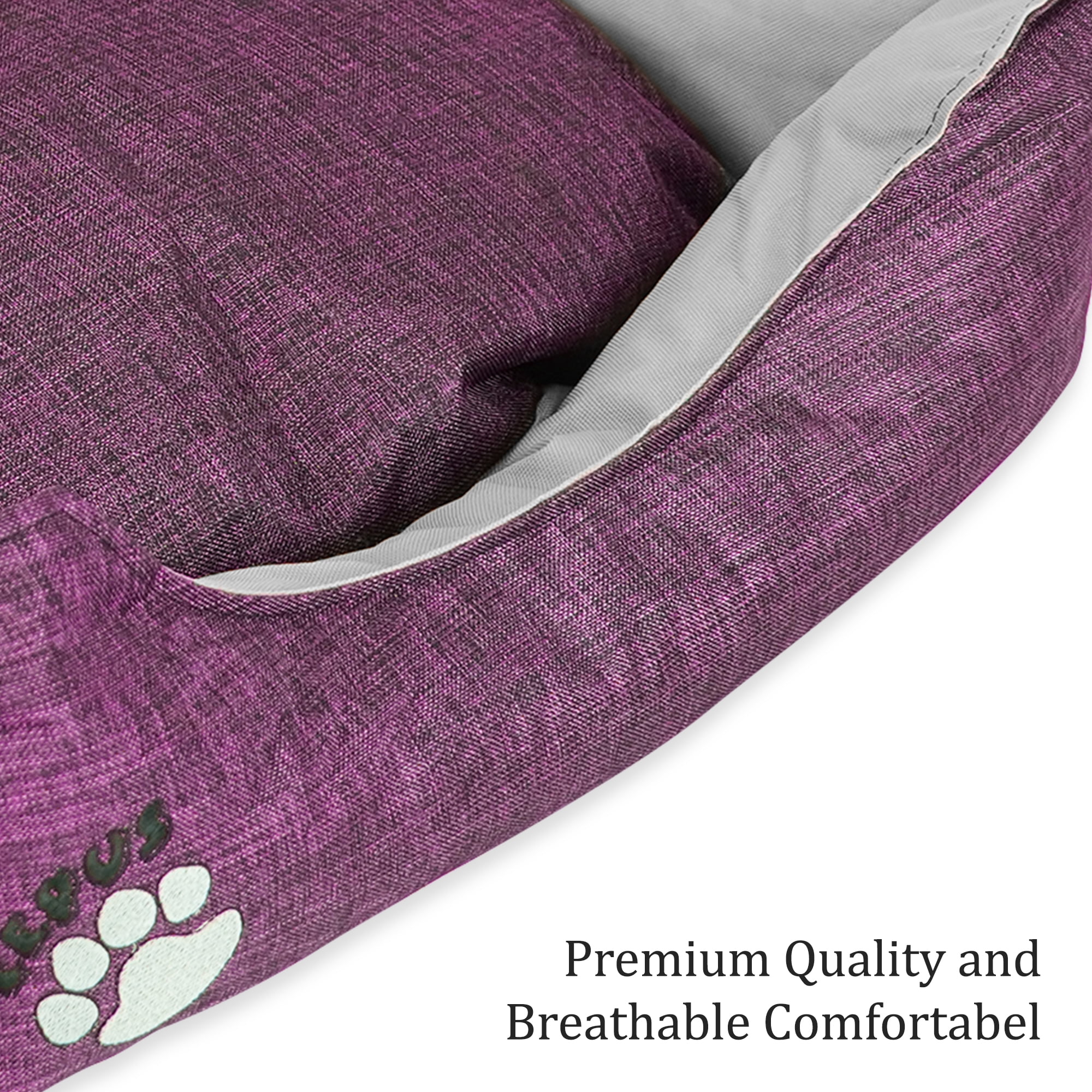 SUSSEXHOME Pets 19.3 x 14.2 x 7 Inches Outdoor Dog Bed for Small Dogs - Durable Waterproof Sofa Dog Bed with Sides - (PURPLE)
