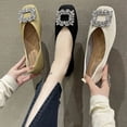 thumbnail image 2 of 2024 Spring and Autumn New Large Size 35-43 Women's Flat Comfort Shoes Fashion Casual Loafers Square Toe Rhinestone Pumps, 2 of 6
