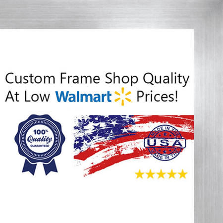 Christmas Chalk Art Photos 11x17 Silver Metallic Wood Frame - 'Brushed Steel' Medium - Great for Posters, Photos, Art Prints, Mirror, Chalk Bo ()