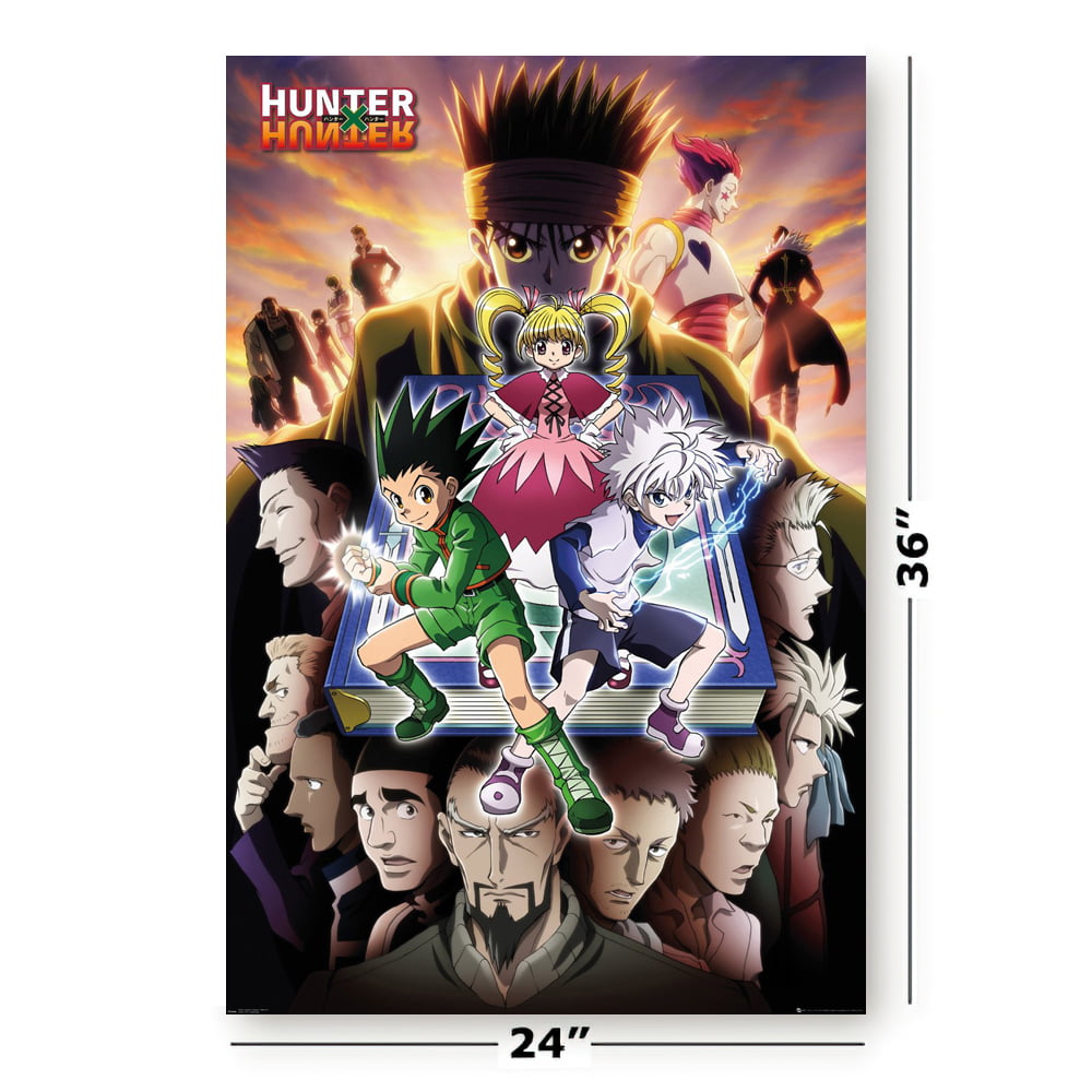 Hunter X Hunter Manga Tv Show Poster Book Key Art Cast 24 X 36 Black Poster Hanger Walmart Com Walmart Com
