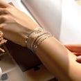 thumbnail image 3 of Delicadas pulseras de plata para mujer, conjunto de joyas de plata de ley 925 a la moda para pulseras de mujer, 3 of 4