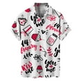 thumbnail image 3 of IWRICH Men's Hawaiian Shirt Valentines Day Heart Short Sleeve Beach Button down Causal Top Print Tropical Hawaii Shirts Black L, 3 of 4