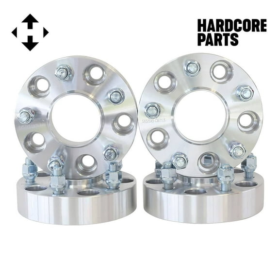 4 QTY 1.5" Wheel Spacers 5x5 Hubcentric Studs 1/20-20 + 20pc Lug Nuts Jeep JK