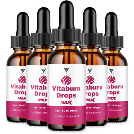 (5 Pack) Vitaburn Max Drop Supplement, Vita Burn Weight Management Support (10oz)