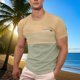 thumbnail image 2 of Camisetas de Manga Larga para Hombre Algodón Turndown Patchwork Pullover Fitness Deportes Top, Blusa Casual de Poliéster para Hombres, Lavado a Mano Toda la Temporada, 2 of 6