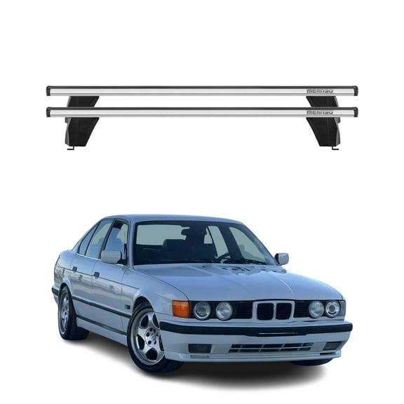 OMAC Fix Point Roof Racks Cross Bars for BMW 5 Series E39 1997-2003 Alu Silver 2x