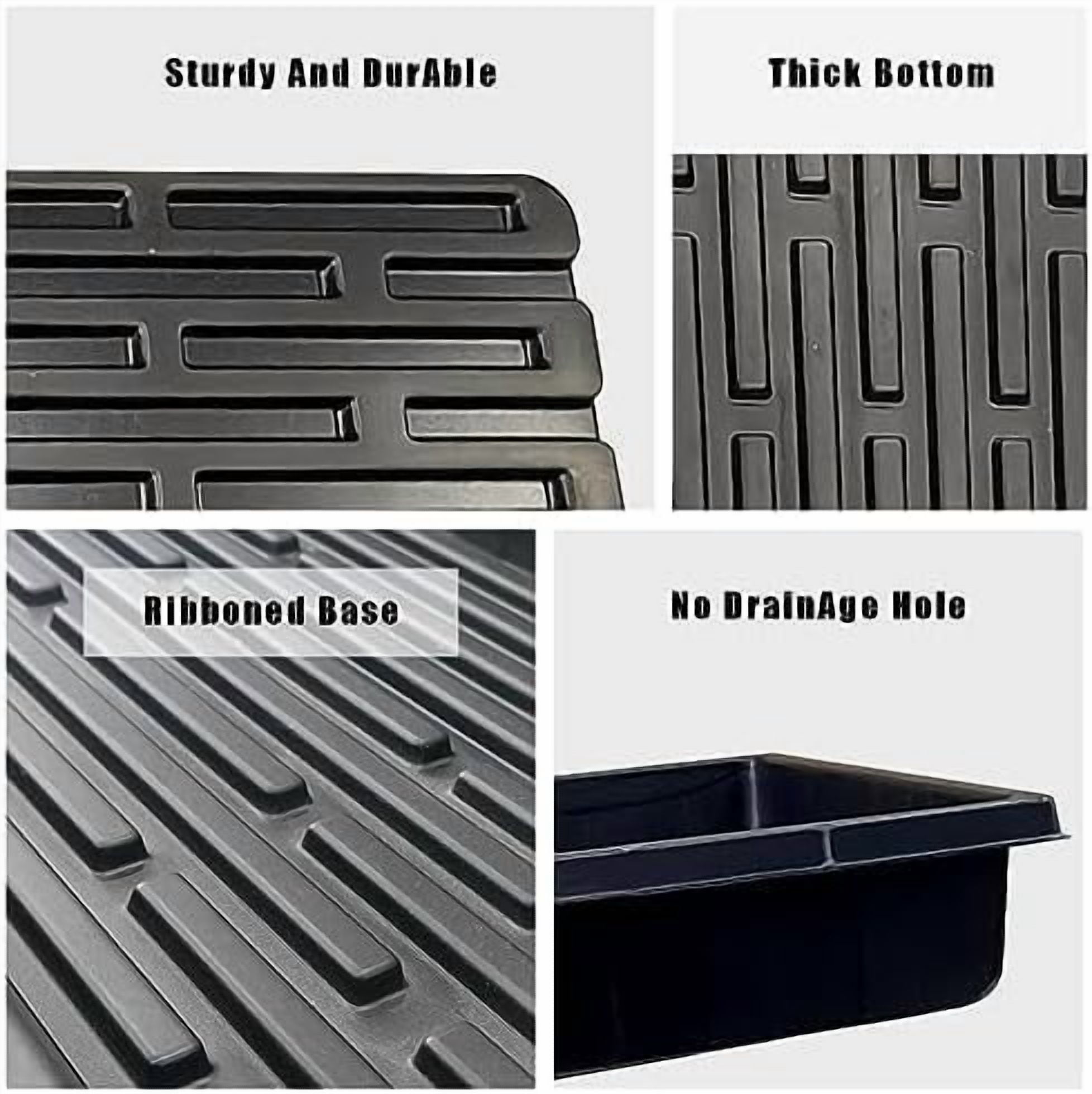 RibRave 10 Pack 1020 Trays, Extra Thick Heavy Duty Seed Starting Trays - No Holes, No Leak, Reusable Propagation Flats for Microgreens, Seedlings, Plant Germination, Fodder and Transplant