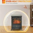thumbnail image 5 of Pawverly 22" Electric Fireplace Heater, Freestanding Stove with Realistic LED Flames and Logs, Overheat Protection, 750W/1500W, Black, 5 of 8