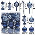 thumbnail image 4 of 36/40/50 piezas de adornos de bolas de Navidad azules con forma especial de árbol de Navidad dorado, decoración para fiestas, colgante de esferas de Navidad para Año Nuevo, 4 of 5
