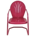 thumbnail image 3 of Northlight 34-Inch Retro Tulip Steel Outdoor Steel Armchair, Pink, 3 of 5