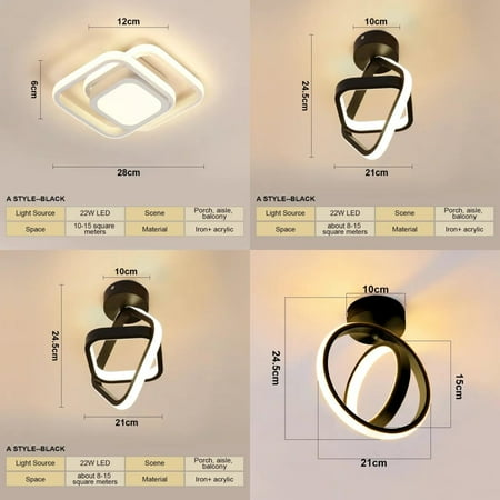 

DUFDIEJ Three-color Stylish modern and elegant Ceiling Light Chandelier - The perfect lighting solution for home offices hallways balconies and aisles - Surface installation required