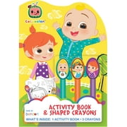 CoComelon 25 Page Easter Coloring and Activity Book with 3 Shaped Crayons, Paperback