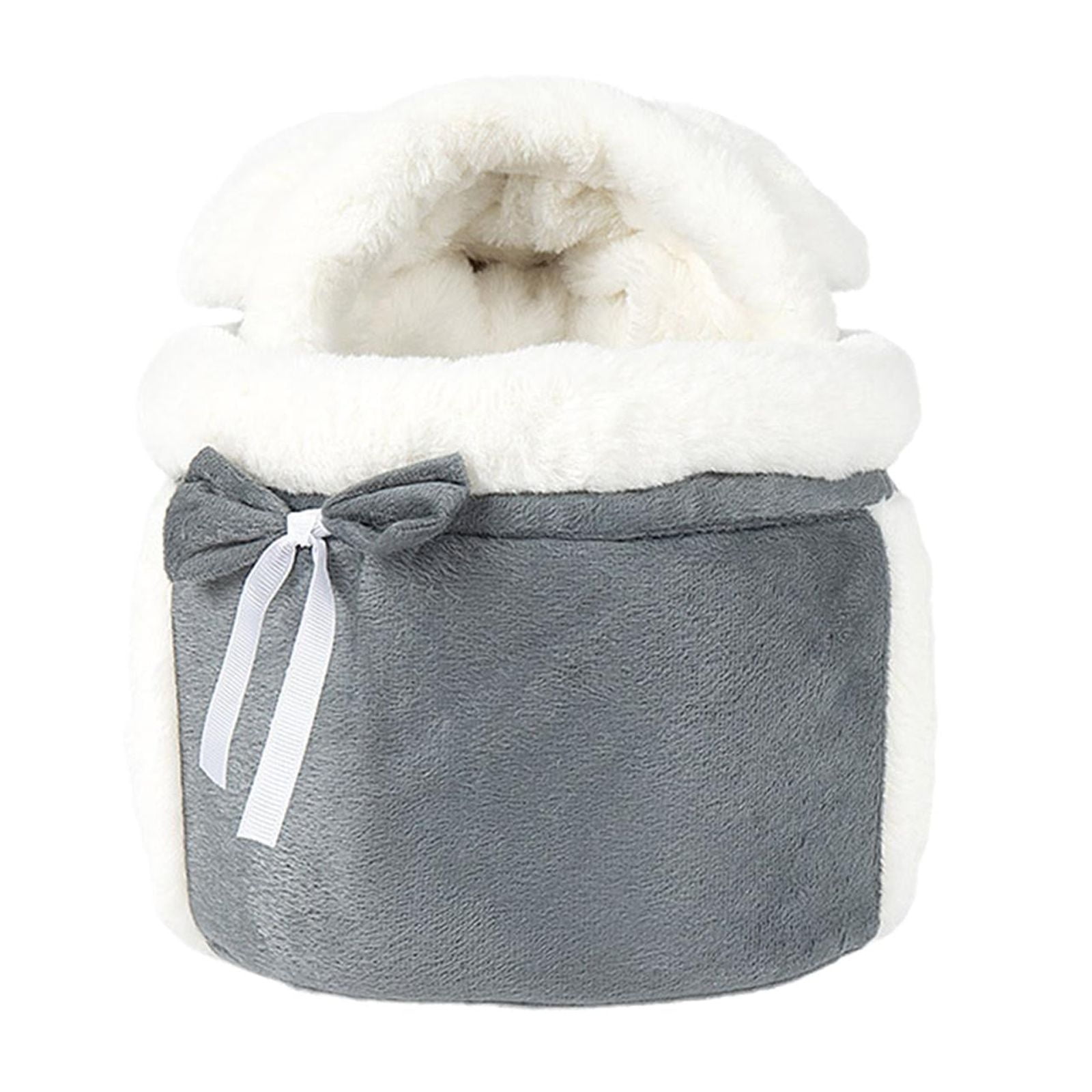 Fzaqwen Pet Hanging Chest Bag Small Cat Dogs Backpack Winter Plush Pets Cage for Cycling M