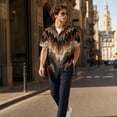 thumbnail image 6 of Retro Geometric & Aztec Print Short Sleeve Button Down Shirt for Men, Vintage Cuban Collar Casual Top - Breathable Cotton Linen Blend Summer Beach Vacation Tee with Chest Pocket Brown XXXL, 6 of 9