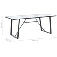 thumbnail image 4 of vidaXL Dining Table White 180x90x75 cm Tempered Glass, 4 of 4