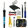 thumbnail image 1 of Tignapoo 60W Adjustable Temperature Soldering Iron Set - Complete 15-Piece Welding Tool Kit with Fast Heating Ceramic Core and Convenient Carry Bag - Ideal for DIY and Repairs, US 110V, 1 of 6