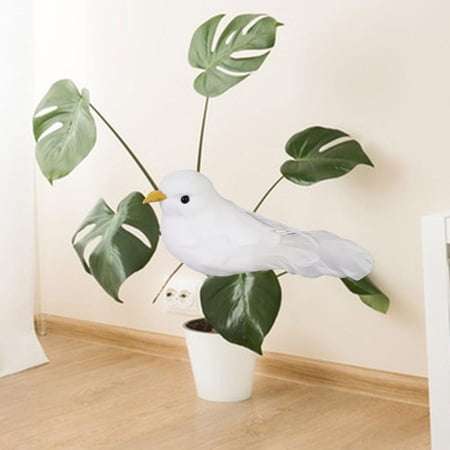 Simulation Foam Birds Artificial Bird Ornaments, White Embellishing Decorative Ornaments Artificial Simulation Foam Bird for Garden, Easter clip