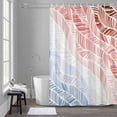 thumbnail image 5 of Summer Red Beach Shower Curtains for Bathroom, Modern Abstract Gradient Red Blue Waves Stripe Washable Fabric Shower Curtain with Hooks Waterproof Bathroom Decor Sets, 66 x 72 Inches, 5 of 9