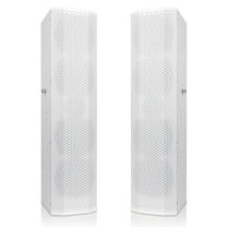 Sound Town Pair of Passive Wall-Mount Column Mini Line Array Speakers with 4 x 5” Woofers, White for Live Event, Church, Conference, Lounge, CARPO-V5W