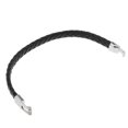 thumbnail image 6 of Men Boy Leather Braided Wristband Bracelet Stainless Steel Bangle Wrap Black as described, 6 of 8