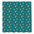 thumbnail image 3 of Ambesonne Space Shower Curtain, Foxes Cats Cosmonauts, 69"Wx84"L, Turquoise Beige Marigold, 3 of 3