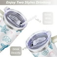 thumbnail image 5 of Cute Sea Turtle 40 Oz Tumbler with Handle Lid and Straw, Stainless Steel Double Walled Vacuum Insulated Cup, Cute Anniversary Wedding Birthday Gifts Tumbler for Women Men Friends Outdoor Indoor, 5 of 7