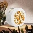 thumbnail image 6 of Yiaed White Floral and Butterflies Print Travel Jewelry Case Bridesmaid Gift Boxes Jewelry Travel Organizer Small Round Jewelry Box Mini Storage-White, 6 of 7