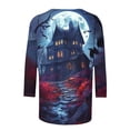 thumbnail image 5 of Yourumao Halloween Plus Size Tops for Women Spooky Season 3/4 Sleeve Top Crewneck Graphic Halloween Party Outfits, 5 of 5