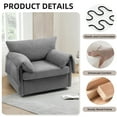 thumbnail image 5 of LUCKHAO  Oversized Swivel Accent Chair,40“ Teddy Fabric Upholstered Barrel Armchair with Metal Base,Comfy Extra Wide Seat Deep Seat Single Sofa Chair for Living Room, 5 of 12
