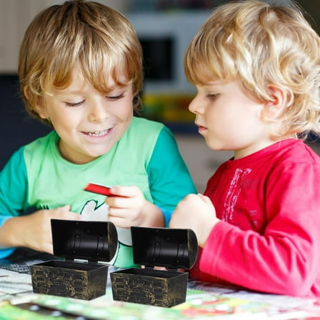 PENIKOKO Retro Treasure Chest Box Rectangular Golden PP 6pcs for Toys Jewelry