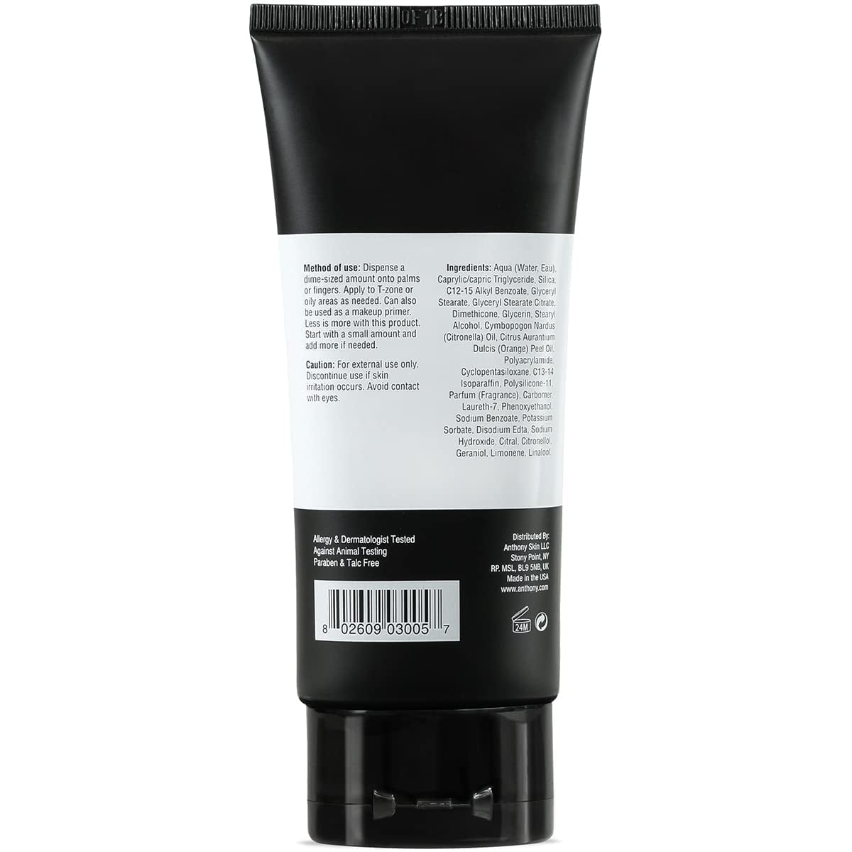 Anthony Instant Fix Oil Control Face Moisturizer.for Men Infused with Citronella & Silica, 3 fl oz
