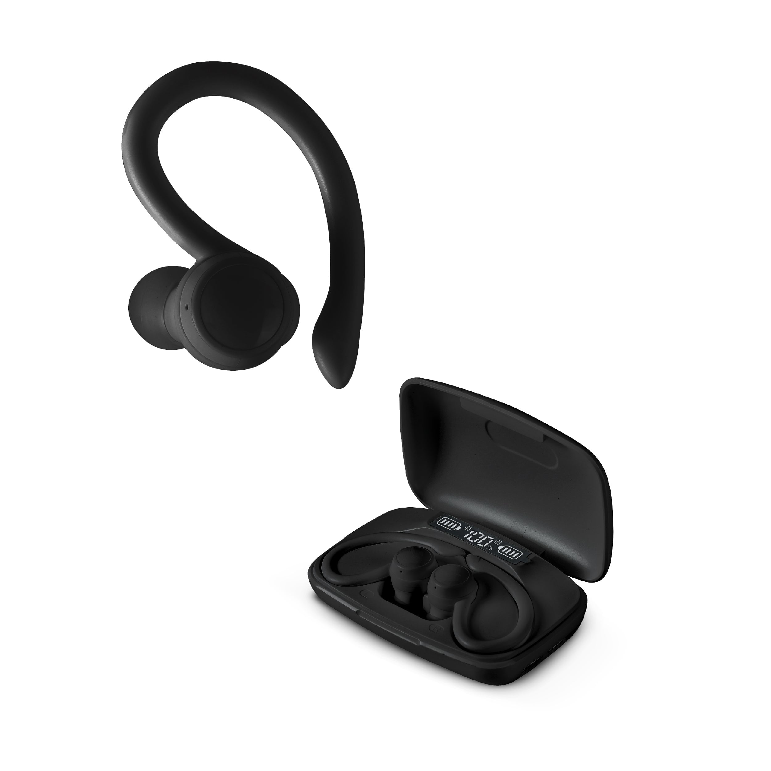 RCA Wave-70 True Wireless Earbuds with Hi-Res Audio & 20H Playtime, Black