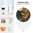 thumbnail image 4 of KLL Drink Coasters Set Round Shape of 4,PU Leather Absorbent Coasters Set Decorative Coffee Cup Coasters Housewarming Gift for Home Decor-Leopard Reading Tarot Cards, 4 of 5