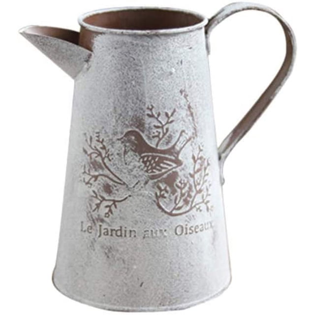 Jarrón de campo francés antiguo, jarra Original, Cubo de peltre Retro, jarrón, decoración de jardín Ormromra WL-00788-2