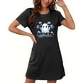thumbnail image 3 of Cxenplz Women's Nightgown Sleepwear Soft Casual Sleepshirt Short Sleeve Halloween Printed Nightshirt Cute Lounge Pajama T Shirt Dress on Clearance, 3 of 4
