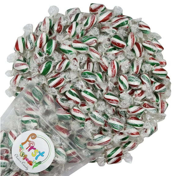 FirstChoiceCandy Hard Candy Twists, All Flavor Individually Wrapped Twist Hard Candy ( Red White Green Mint, 2 Pound )