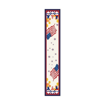 

JUNYUI Independence Day Linen Table Flag Holiday Celebration Table Celebration Decoration Cloth Home Celebration Coffee Table TV Cabinet Tablecloth 33*183 Cm Decorative Table Banner Home Decor B