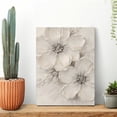 thumbnail image 2 of White Flower Texture Canvas Wall Art – Abstract Floral Canvas Painting, Printed White Flower Artwork, Black and White Modern Floral Wall Decor, 2 of 7