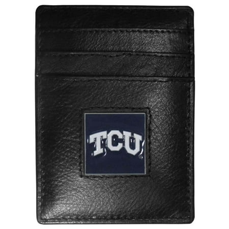 Leather Package - TCU Horned Frogs Leather Money Clip/Cardholder Packaged in Gift Box (F)