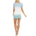 thumbnail image 7 of Xuanfei Women V Neck Gradient Tie-dye Short Sleeve High-Low Hem Top, 7 of 7
