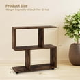 thumbnail image 3 of Costway 2-Tier Bookshelf Free Standing Wooden Display S-Shaped Shelf Storage Rack Brown, 3 of 10