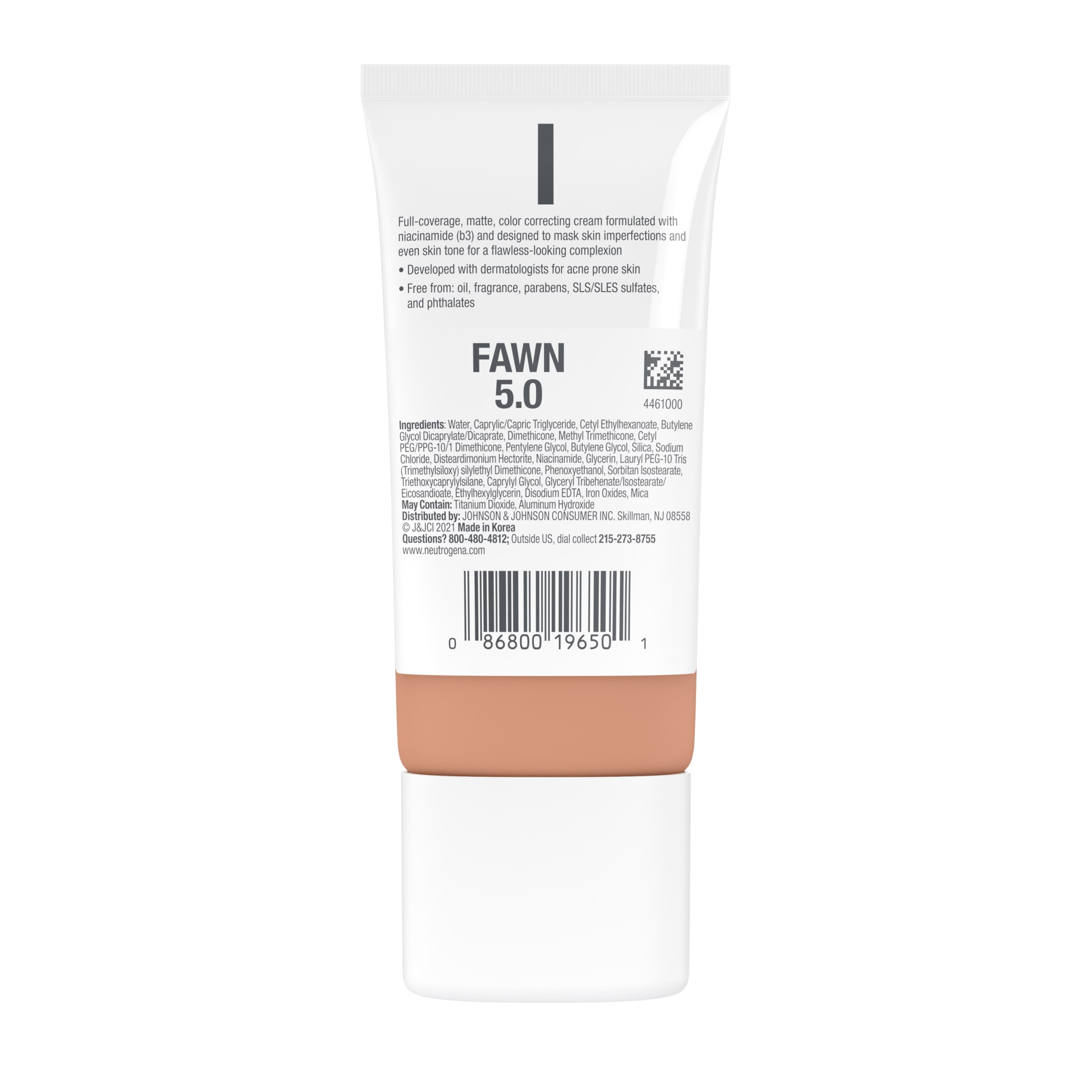 (2 pack) Neutrogena Clear Coverage Flawless Matte CC Cream, Fawn, 1 oz