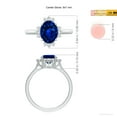 thumbnail image 5 of ANGARA Lab Grown 2 Ct Prong-Set Blue Sapphire Halo Engagement Ring for Women in 14K White Gold (Size-9x7mm) | September Birthstone, Anniversary, Jewelry Gift for Women | Lab-Grown Blue Sapphire Ring, 5 of 8