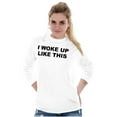 thumbnail image 4 of Woke Up Like This Confident Gym Women Plus Size Long Sleeve Graphic Tee Brisco Brands 2X, 4 of 5