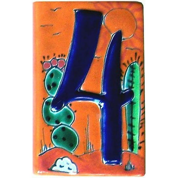 Desert Talavera Ceramic House Number Four