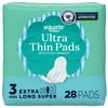 Equate Ultra Thin Pads with Flexi-Wings, Extra Long Super Absorbency, Size 3, 28 Count