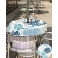 thumbnail image 4 of Coastal Outdoor Tablecloth Blue Coral Round Patio Tablecloths 60 Inch, Ocean Nautical Table Cloths with Umbrella Hole and Zipper, Summer Beach Table Cover for Outdoor Tables Garden Picnic Party, 4 of 6