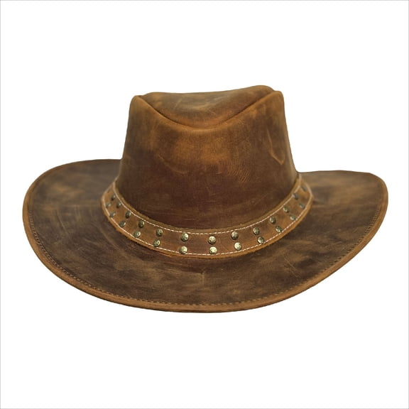 Lesa Collection Lone Rock Western Cowboy Hat for Men with Leather Band – Cowgirl Hat with Adjustable Shapeable Brim (S)